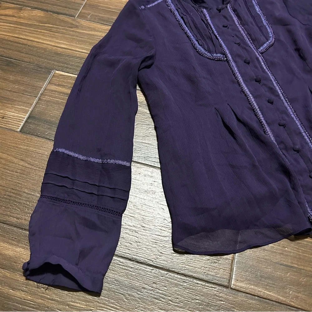 Coldwater Creek Women’s Blouse Medium 10-12 Purple Long Sleeve‎